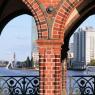 Pont sur la Spree, Oberbaumbrücke, ancienne frontière du mur