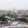 Taj Mahal vu depuis l'hôtel le soir