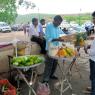 Des vendeurs devant le Jal Mahal